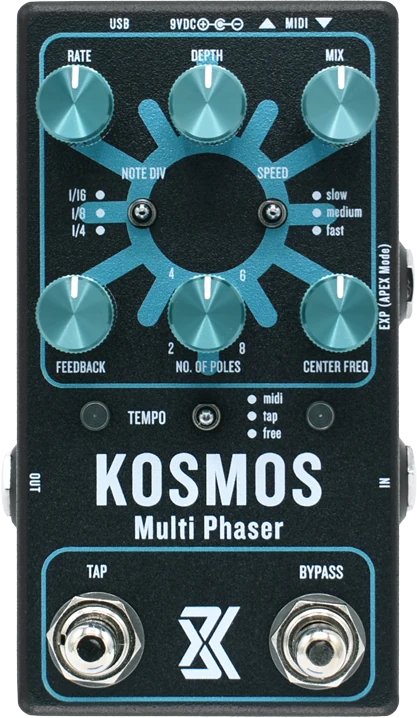 Kosmos Multi Phaser pedal, top view